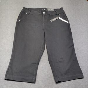 NWT d.jeans New York Black Capri Plus Modern Fit Stretch Pants Size 16W